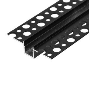 Aluminium profile for LED strips, 2000 x 55 x 13 mm, recessed, black, set of 50 pcs.