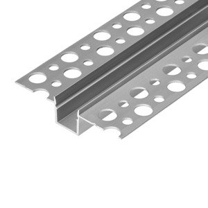 Aluminium profile for LED strips, 2000 x 55 x 13 mm, recessed, silver, set of 50 pcs.