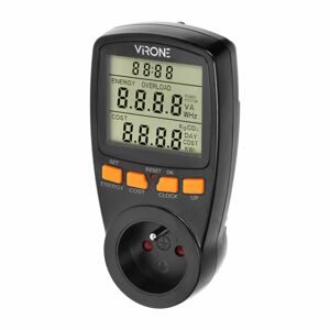 Dvojtarifný merač výkonu s LCD displejom EM-1/B integrovaná batéria, čierny (ORNO)