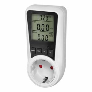 Dvojtarifný elektromer s LCD EM-5(GS), interná batéria, 16A 230V, Schuko, biely (ORNO)