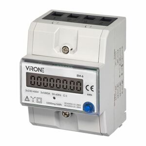 Elektromer trojfázový EM-6, 80A, prídavný indikátor, tlačidlo RESET, 2 moduly (ORNO