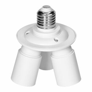 Adaptér svetelných zdrojov, úzky E27/3xE27, biela (ORNO)
