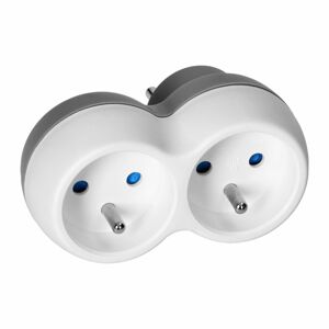 Rozbočovač elektrickej zásuvky 2x2P+E, bielo-sivý (ORNO)