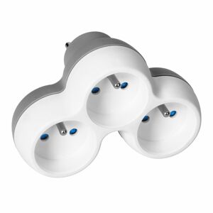 Rozbočovač elektrickej zásuvky 3x2P+E, bielo-sivý (ORNO)
