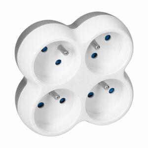 Rozbočovač elektrickej zásuvky 4x2P+E, bielo-sivý (ORNO)