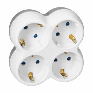 Rozbočovač elektrickej zásuvky 4x2P+E,Schuko, bielo-sivý (ORNO)