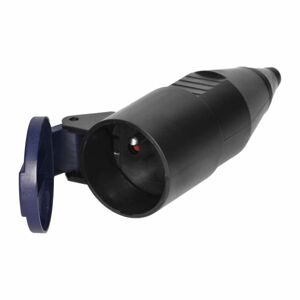 Dielenská zásuvka s krytom, 2P+E, čierna (ORNO)