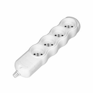 Rozdvojka viaczásuvková 4x2P+E, biela