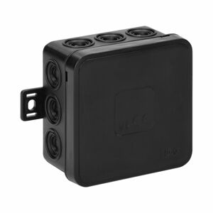 Nástenná rozvodná krabica CLICK IP54 12 káblových vstupov 75x75x41mm čierna
