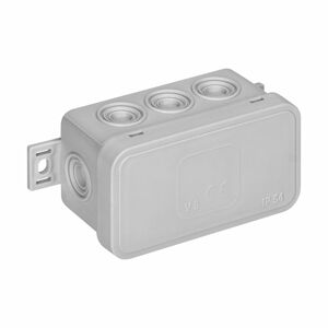 Nástenná rozvodná krabica CLICK IP54 8 káblových vstupov 80x45x41mm šedá