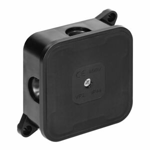 Nástenná rozvodná krabica ECO IP44 400V 4 gumové vývodky 85x85x35mm čierna, 60 ks