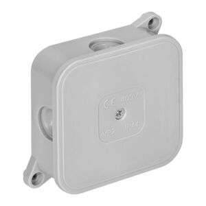 Nástenná rozvodná krabica ECO IP44 400V 4 gumové vývodky 85x85x35mm šedá, 60 ks