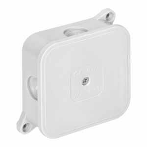 Nástenná rozvodná krabica ECO IP44 400V 4 gumové vývodky 85x85x35mm biela, 60 ks
