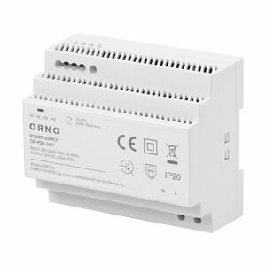 Napájací zdroj na DIN lištu 24VDC, 6,25A, 150W, 6 modulov (ORNO)