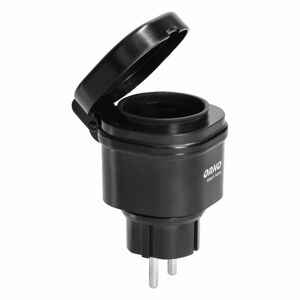 Vonkajšia bezdrôtová zásuvka s rádiovým prijímačom, IP44, Smart Home, Schuko, čierna, ORNO