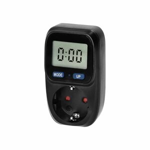 Merač elektrickej spotreby do zásuvky s LCD displejom a nastaviteľnou cenou, SHUKO, čierna