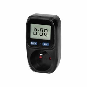 Merač elektrickej spotreby do zásuvky s LCD displejom a nastaviteľnou cenou, čierna (ORNO)