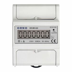 1 fázový elektromer, 80A, 3 moduly, DIN (ORNO)