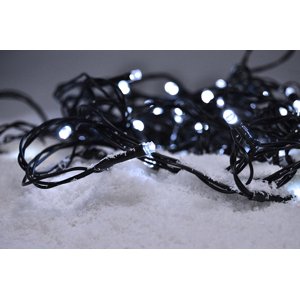Solight LED vonkajšia vianočná reťaz, 100LED, 10m, 3m prívod, 8 funkcií, IP44, 3x AA, stud