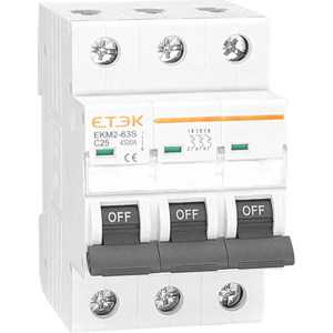 Istič 3-pólový C/20A 6kA Rada:EKM2-63S (ETEK)