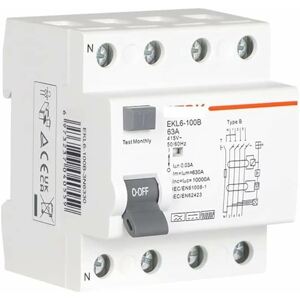 Prúdový chránič 3P+N 25A 6KA 30mA typ AC EKL6-100 (ETEK)