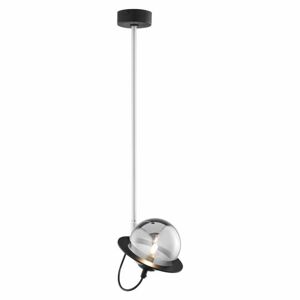 Svietidlo OTRIS 1P, závesné , G9LED max. 12W, kov, čierna/nikel, sklenené tienidlo