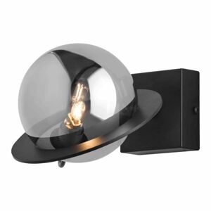 Svietidlo OTRIS 1P, nástenné , G9LED max. 12W, kov, čierna/nikel, sklenené tienidlo