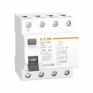 Prúdový chránič 3P+N 63A 10KA 30mA Typ B EKL6-100B-3N6330 (ETEK)