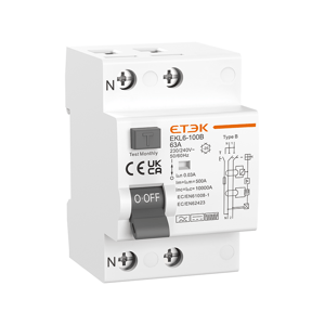 Prúdový chránič 3P+N 80A 10KA 30mA Typ B EKL6-100B-3N8030 (ETEK)