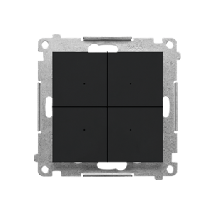 Vypínač 4-násobný (elektronický) čierna matná SIMON55 (Simon)
