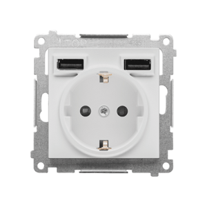 Zásuvka 2P+Z/16A/250V (PS) SCHUKO + 2xUSB svetlá sivá SIMON55 (Simon)