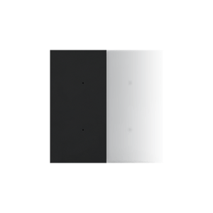 Splitted in half rocker with possibility of printing pictograms; black matt