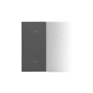 Splitted in half rocker with roller blind pictogram for electronic products; gray