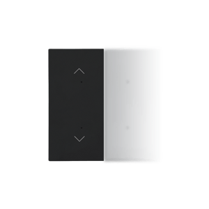 Splitted in half rocker with roller blind pictogram for electronic products; black matt