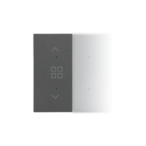 Splitted in half rocker with roller blind group pictogram for electronic products; gray