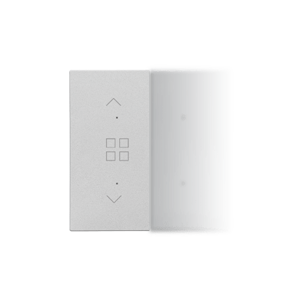 Splitted in half rocker with roller blind group pictogram for electronic products; aluminu