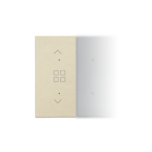 Splitted in half rocker with roller blind group pictogram for electronic products; champag
