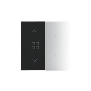 Splitted in half rocker with roller blind group pictogram for electronic products; black m