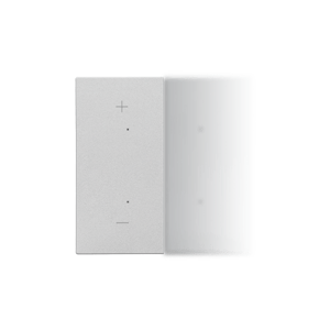 Left half rocker with pictogram „+/-” for electronic products ; aluminum matt