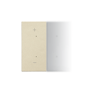 Left half rocker with pictogram „+/-” for electronic products ; champagne matt