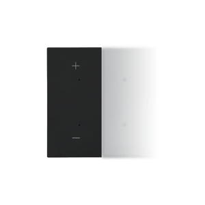 Left half rocker with pictogram „+/-” for electronic products ; black matt