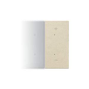 Right half rocker with pictogram „+/-” for electronic products ; champagne matt