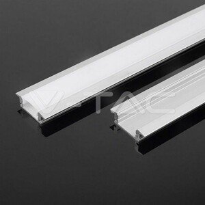 Profil LED hliníkový zapustený 24,7x7x2000mm mliečny (sada) VT-8156 (V-TAC)