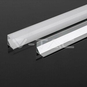 Profil LED hliníkový na povrch 15,8x15,8x2000mm mliečny (sada) VT-8158 (V-TAC)