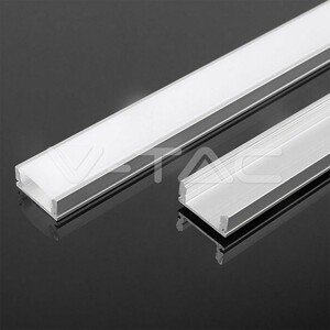 Profil LED hliníkový na povrch 17,6x6,9x2000mm mliečny (sada) VT-8157 (V-TAC)