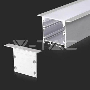 Montážna sada na LED pásik s hliníkovým bielym krytom difúzora 2000 * 50 * 35 mm VT-8126 (