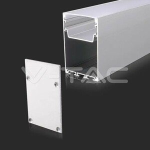 Montážna sada na LED pásik s hliníkovým bielym krytom difúzora 2000 * 50 * 75 mm VT-8127 (