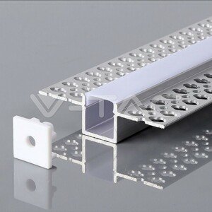 Montážna sada na LED pásik s hliníkovým difúzorom 2000 * 55 * 15 mm strieborná VT-8201 (V-
