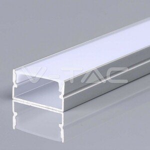 Montážna sada na LED pásik s hliníkovým difúzorom 2000 * 20 * 10 mm strieborná VT-8202 (V-