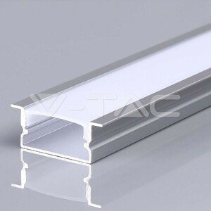 Montážna sada na LED pásik s hliníkovým difúzorom 2000 * 20 * 10 mm strieborná VT-8203 (V-